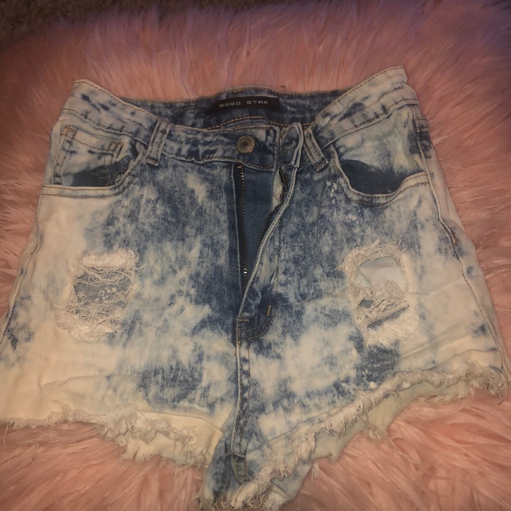 Distressed Denim Shorts